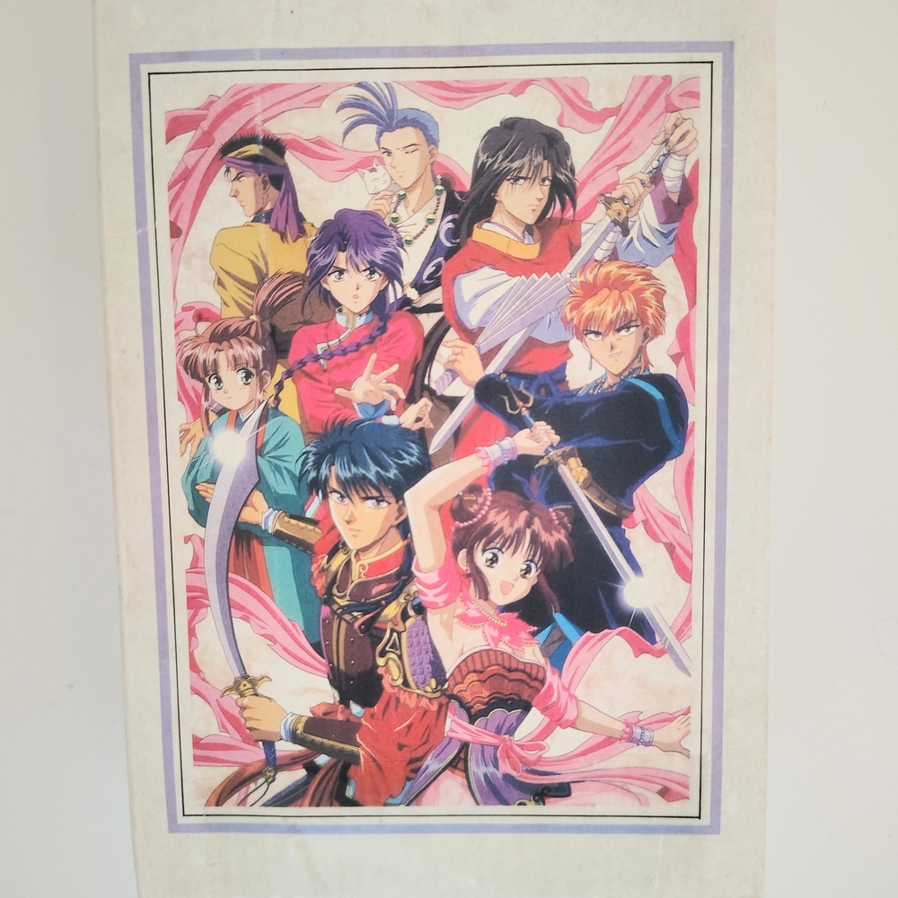 Anime Character Poster with Pink and Red Accents